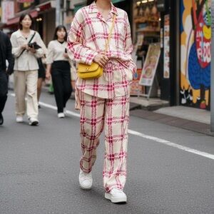 MARNI x Uniqlo Silk-Feel Abstract Button Down Blouse - Size M